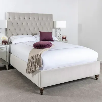 Lily W 90 x L 190 Single Upholstered Chesterfield Bed -White With 1-Year Warranty