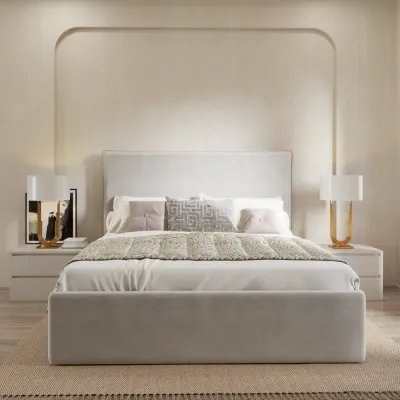 Luxe W 180 x L 200 King Upholstered Haven Bed -White With 1-Year Warranty