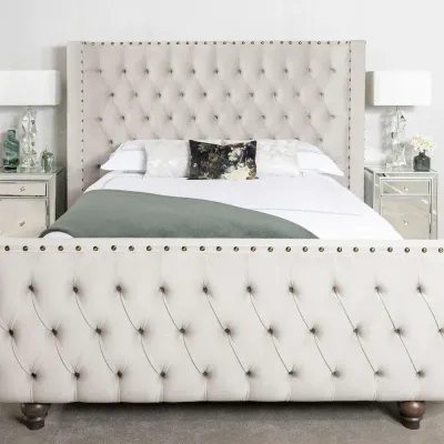 Olympia W 90 x L 190 Single Upholstered Bed -White With 1-Year Warranty