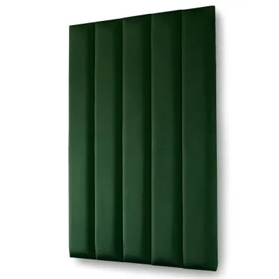 Penelope W 90 x L 190 Single Upholstered Wall Panels Bed -Green With 1-Year Warranty