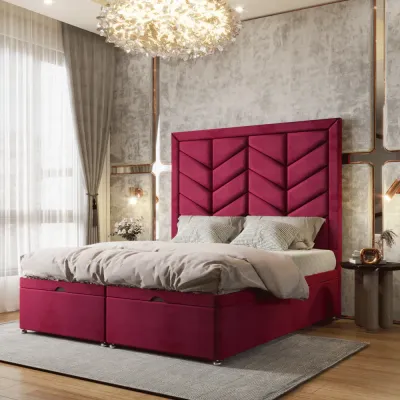 Premium W 90 x L 190 Single Upholstered Athens Ottoman Divan Bed -Red With 1-Year Warranty