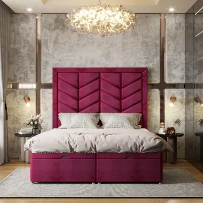 Premium W 90 x L 190 Single Upholstered Athens Ottoman Divan Bed -Red With 1-Year Warranty