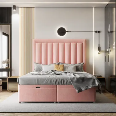 Premium W 90 x L 190 Single Upholstered Rio Ottoman Divan Bed -Pink With 1-Year Warranty