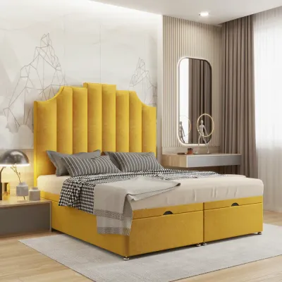 Premium W 90 x L 190 Single Upholstered Sydney Ottoman Divan Bed -Yellow With 1-Year Warranty