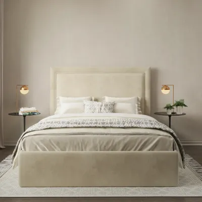 Sophistique W 140 x L 200 Queen Upholstered Bed -White With 1-Year Warranty