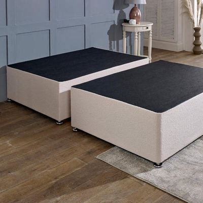 Teddy W 90 x L 190 Single Upholstered Divan Base Only -White With 1-Year Warranty