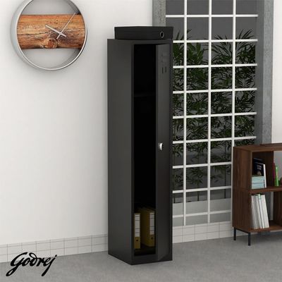 Godrej Digital Single Door Locker with Advanced Touch Screen Lock, Heavy-Gauge Steel, and Sleek Black Finish
