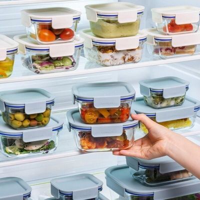 LocknLock Clear Glass Rectangular 630ml Mint - Durable, Airtight, Heat-Resistant Food Storage Container