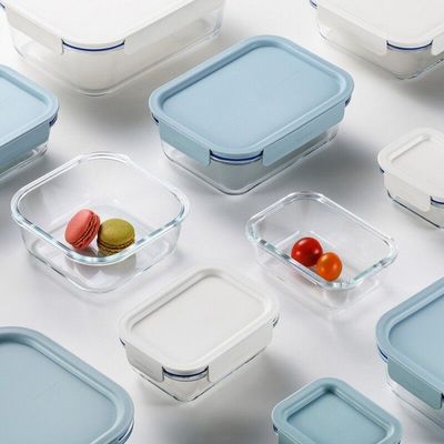 LocknLock Clear Glass Rectangular 630ml Mint - Durable, Airtight, Heat-Resistant Food Storage Container