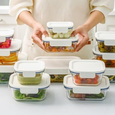 LocknLock Clear Glass Rectangular 2L White - Durable, Airtight, Heat-Resistant Food Storage Container