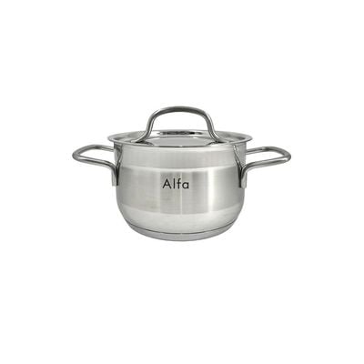 9-Piece Alfa Premium Cookware Set - 18/10 Cr-Ni Stainless Steel - 3 Deep Pots - 1 Low Pot - 1 Frypan 