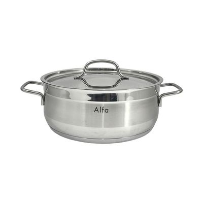 9-Piece Alfa Premium Cookware Set - 18/10 Cr-Ni Stainless Steel - 3 Deep Pots - 1 Low Pot - 1 Frypan 