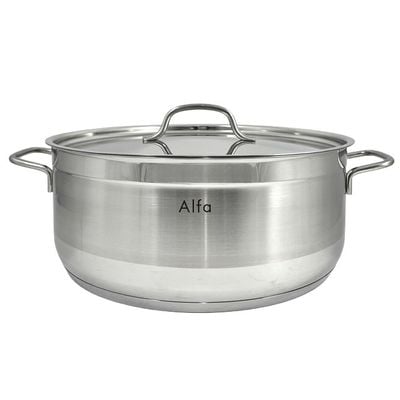 9-Piece Alfa Premium Cookware Set - 18/10 Cr-Ni Stainless Steel - 3 Deep Pots - 1 Low Pot - 1 Frypan 