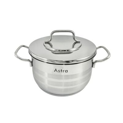 9-Piece Astra Premium Cookware Set - 18/10 Cr-Ni Stainless Steel - 3 Deep Pots - 1 Low Pot - 1 Frypan