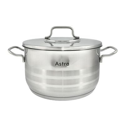 9-Piece Astra Premium Cookware Set - 18/10 Cr-Ni Stainless Steel - 3 Deep Pots - 1 Low Pot - 1 Frypan