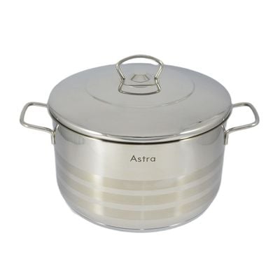 6-Piece Astra Cookware Set - 18/10 Cr-Ni Stainless Steel - 3 Deep Pots  (22+24+26cm) 