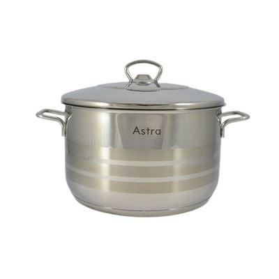 6-Piece Astra Cookware Set - 18/10 Cr-Ni Stainless Steel - 3 Deep Pots  (26+28+32cm)