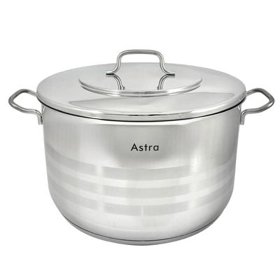 Astra Premium Casserole 16x10cm -2 Liter Capacity -16/10 Cr-Ni Stainless Steel - Silver