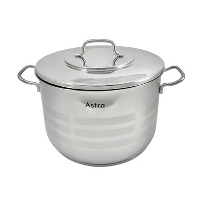 Astra Premium Casserole 28x18cm - 11 Liter Capacity -28/18 Cr-Ni Stainless Steel - Silver