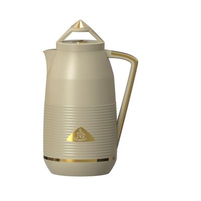 Tea & Coffee Flask 1 Liter Capacity - Glass Inner - Plastic Body - Milky White