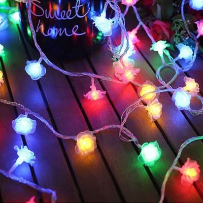 3m Long Multicolor Rose String Lights with Batteries 20 LED Decorative Lights