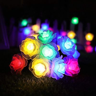 3m Long Multicolor Rose String Lights with Batteries 20 LED Decorative Lights