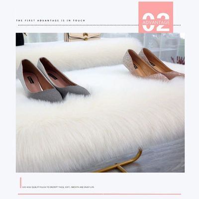 Soft High-Pile Bedside Carpet - Premium Imitation Rabbit Fur (Size - 60 x 120CM)