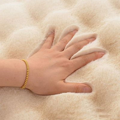 Round Rabbit Fur Floor Mat – Soft Plush Rug for Living Room & Bedroom, (Size - 90CM)