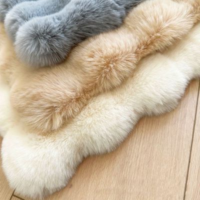 Square Plush Chair Pad - Thick Rabbit Fur Seat Cushion  (Size - 40 x 40CM)