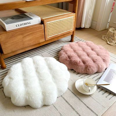 Puff Rabbit Fur Plush Cushion – Thick, Soft, and High-Quality Comfort (Size - 45 x 45CM)