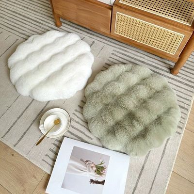 Puff Rabbit Fur Plush Cushion – Thick, Soft, and High-Quality Comfort (Size - 45 x 45CM)