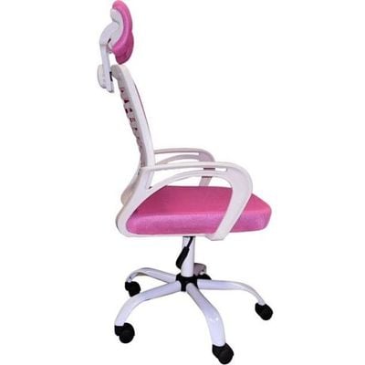 Desk Chair Office Chair for Home Height Adjustable HIGH Back Mesh Computer Chair with Lumbar Support Mesh Swivel Computer Office Ergonomic Executive Chair (With Head Rest, PINK)