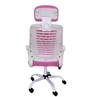 Desk Chair Office Chair for Home Height Adjustable HIGH Back Mesh Computer Chair with Lumbar Support Mesh Swivel Computer Office Ergonomic Executive Chair (With Head Rest, PINK)