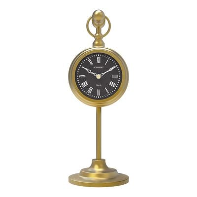 Stand Metal Table Clock 6010GW / Silent Silky Move / Gold  Color