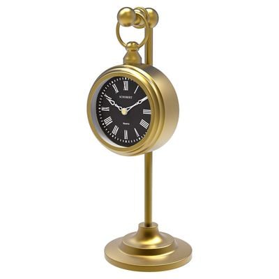 Stand Metal Table Clock 6010GW / Silent Silky Move / Gold  Color