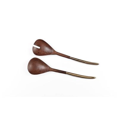 Premium Wooden Salad Server Set – 2 Knives and 2 Spoons