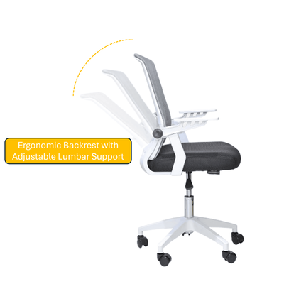 Arfan Ergonomic Office Chair with Lumbar Support, Thicker Cushion, 360-Degree Swivel, Adjustable Height, and Smooth Casters – Durable & Comfortable Desk Chair for Home and Office 