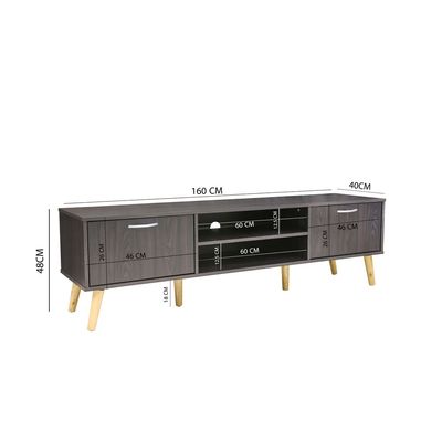 ARFAN Furniture Slim Minimalist Design TV Cabinet Modern Wooden TV Stand for Living Room - Brown