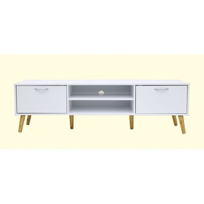 ARFAN Furniture Slim Minimalist Design TV Cabinet Modern Wooden TV Stand for Living Room - White