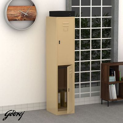 Godrej 2 Door Steel Locker with Heavy-Duty Construction, Spacious Storage, and Scratch-Resistant Beige Finish