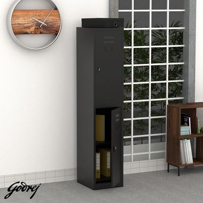 Godrej Digital 2 Door Locker with Advanced Touch Screen Lock, Heavy-Gauge Steel, and Sleek Black Finish