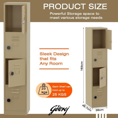 Godrej Digital 4 Door Locker with Advanced Touch Screen Lock, Heavy-Gauge Steel, and Sleek Beige Finish