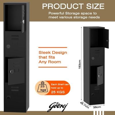 Godrej Digital 4 Door Locker with Advanced Touch Screen Lock, Heavy-Gauge Steel, and Sleek Black Finish