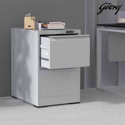 Godrej 2 Drawer Digital Filing Cabinet with Touch Screen Lock, Heavy-Duty Steel, and Scratch-Resistant Grey Finish