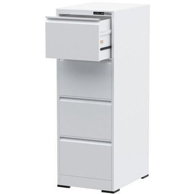 Godrej 4 Drawer Digital Filing Cabinet with Touch Screen Lock, Heavy-Duty Steel, and Scratch-Resistant White Finish
