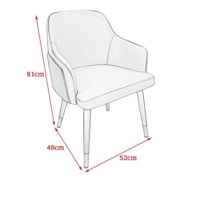 Maple Home Leather Dining Arm Chair Curved Backrest Multi-Color Sturdy Metal Legs Living Kitchen Restaurant Event Lounge Furniture