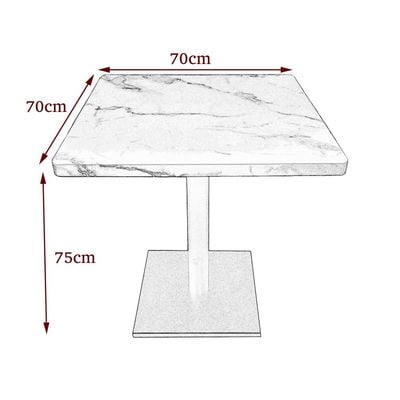 Maple Home Dining & Coffee Table Marble Top Metal Base Kitchen Bar Patio Living Dining Furniture 70*70cm