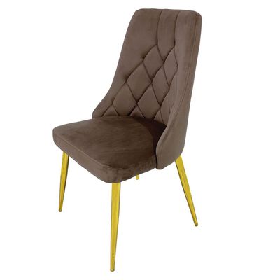 Maple Home Velvet Dining Chair Armless Cushion Comfy Upholstered Living Room Kitchen Furniture Leisure Side Chairs Metal Legs.