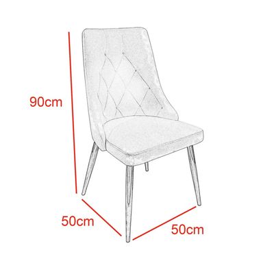 Maple Home Velvet Dining Chair Armless Cushion Comfy Upholstered Living Room Kitchen Furniture Leisure Side Chairs Metal Legs.