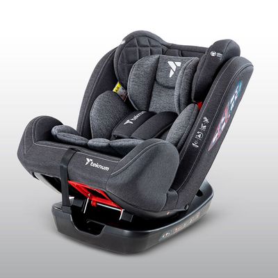 Teknum Evolve 2 Car Seat 0-12yrs with Grey Dad's Diaper Hand Bag - Dark Grey